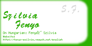 szilvia fenyo business card